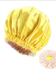 BONNET EN SATIN REVERSIBLE AVEC ELASTIQUE